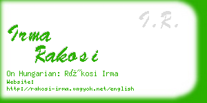 irma rakosi business card